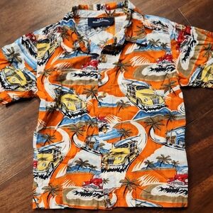 Kids Headquarters,5T Orange and Blue Car Print Shirt